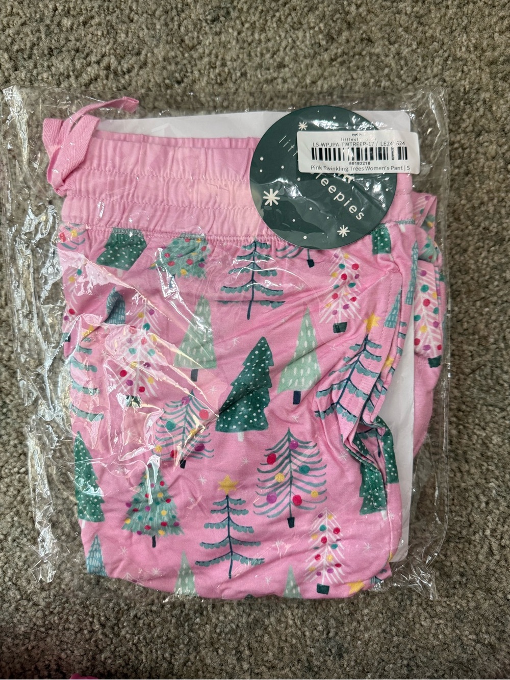 Little Sleepies Pink Twinkling Trees Women’s Pants Size Small New With Tags
